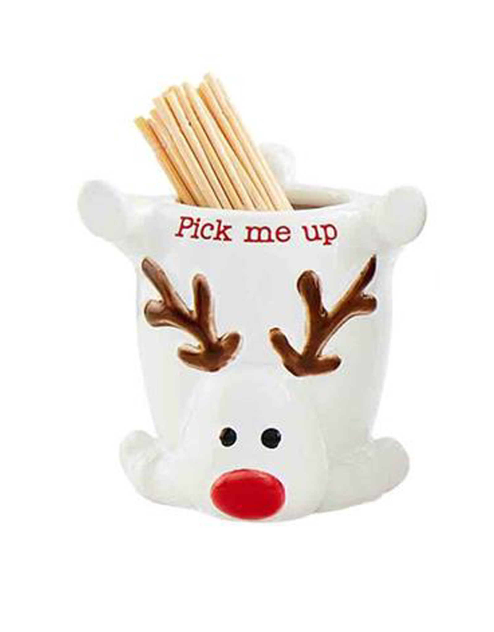 Mud Pie Ceramic Christmas Toothpick Holder | Reindeer Pick Me Up