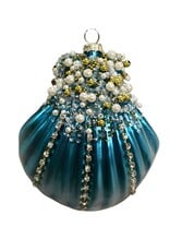 David Christophers Sea Scallop Glass Ornament w Beads Pearls