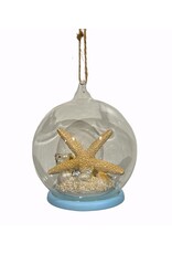 David Christophers Starfish And Sea Shells in Glass Dome Ornament