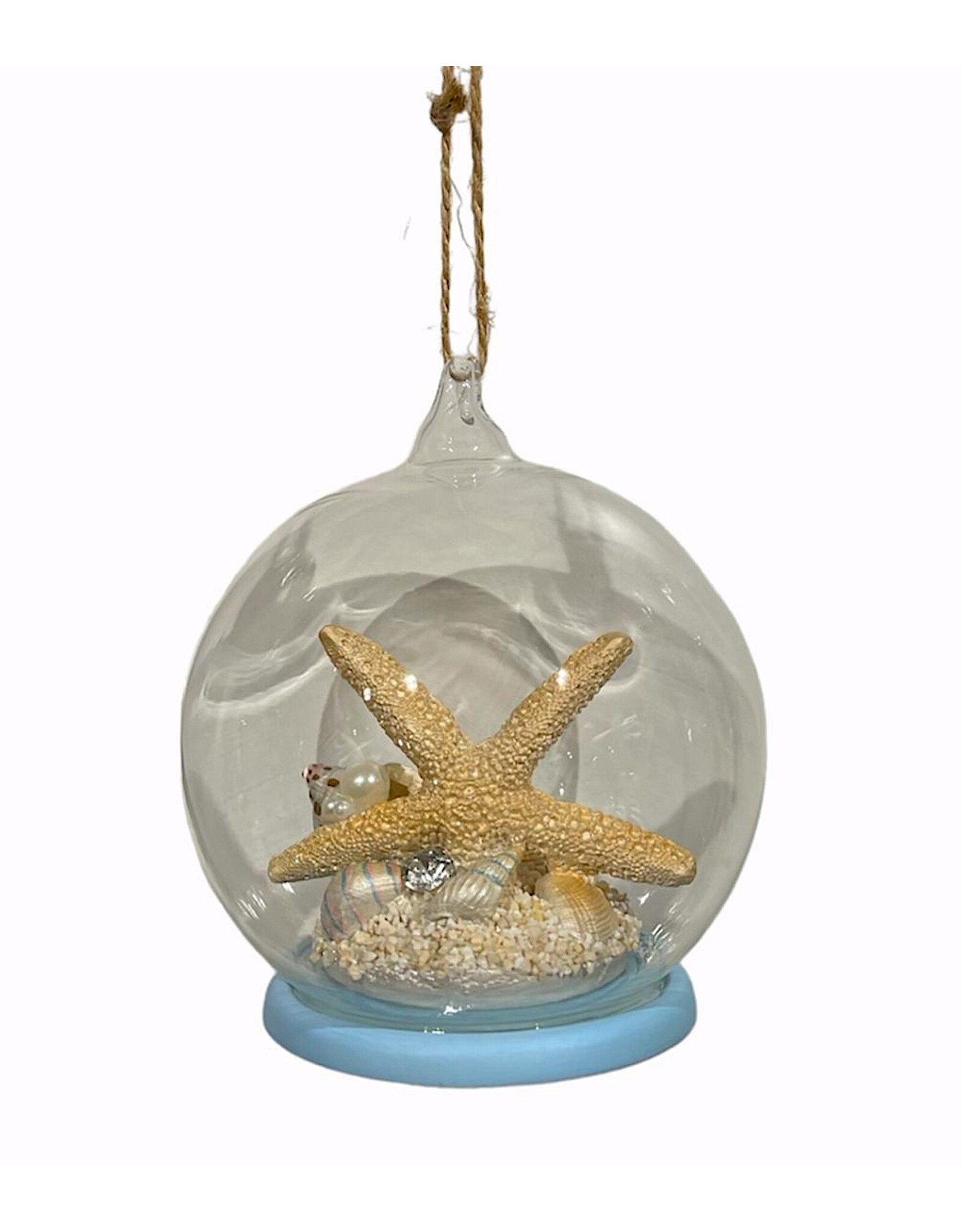 David Christophers Starfish And Sea Shells in Glass Dome Ornament