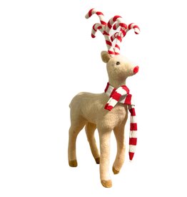 David Christophers Woodland Wool Deer W Peppermint Antlers 18.5