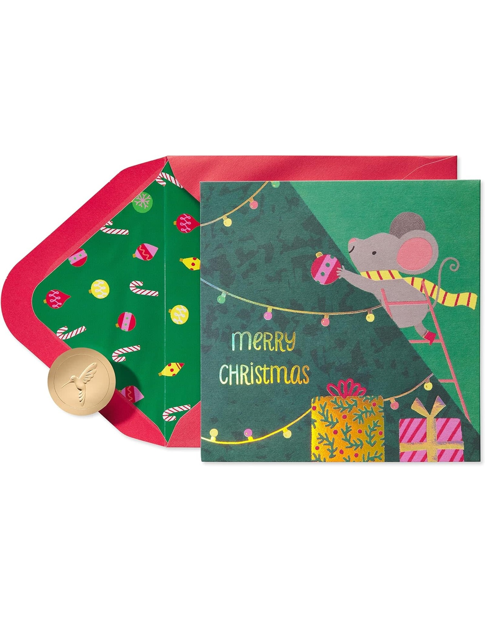 PAPYRUS® Christmas Card Mice And Tree Pop Up W Stickers