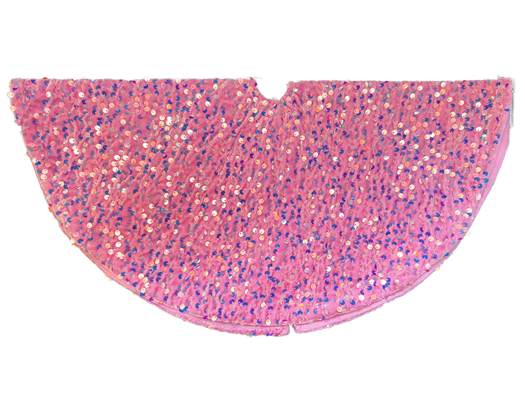 Christmas Tree Skirts 20” Pink Sequined Tree Skirt Digs N Gifts