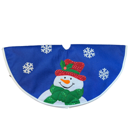 Kurt Adler Christmas Tree Skirts 20" Miniature Blue Snowman Tree Skirt