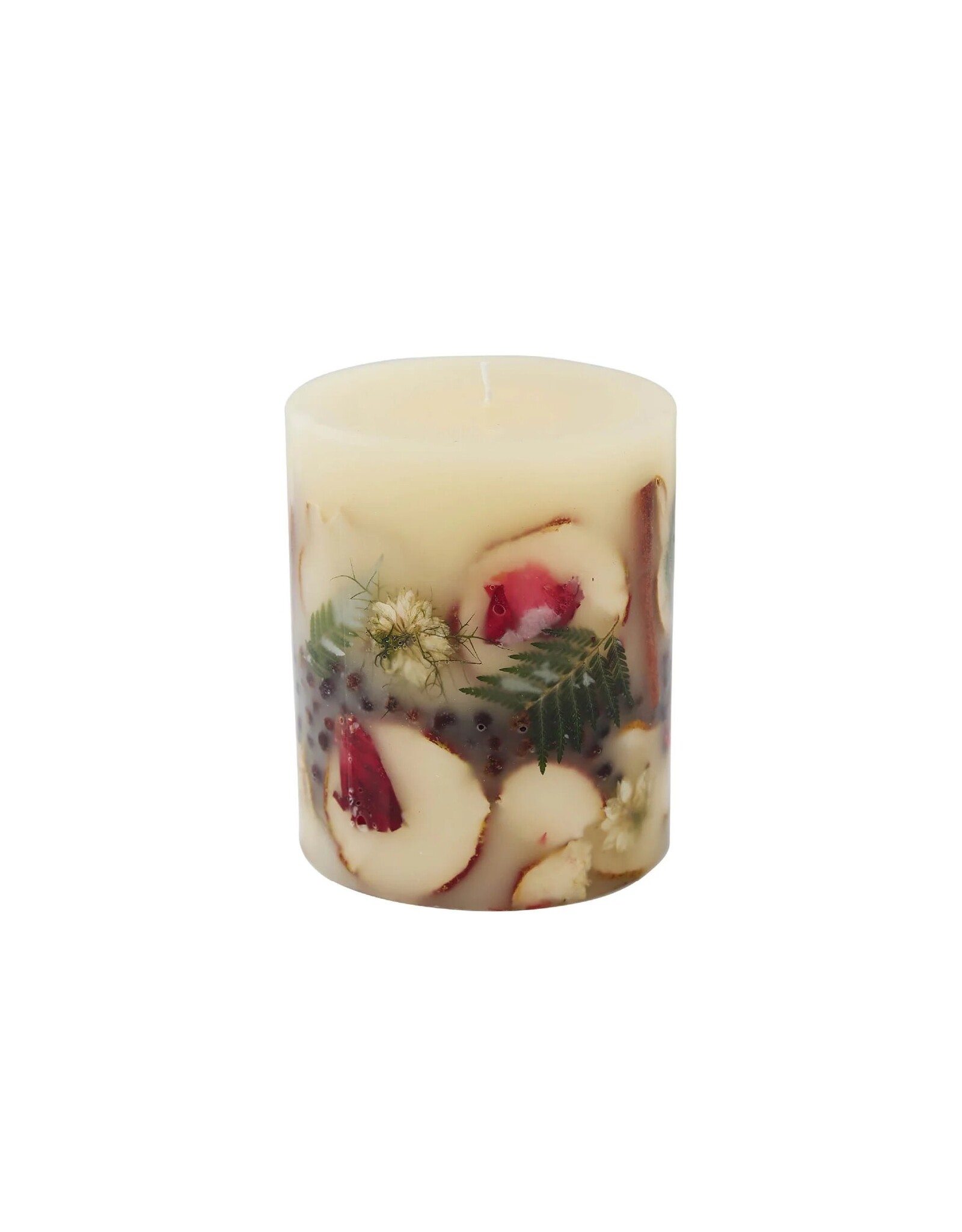 Rosy Rings Spicy Apple Small Round Botanical Candle Pillar 5.5Hx4.5D