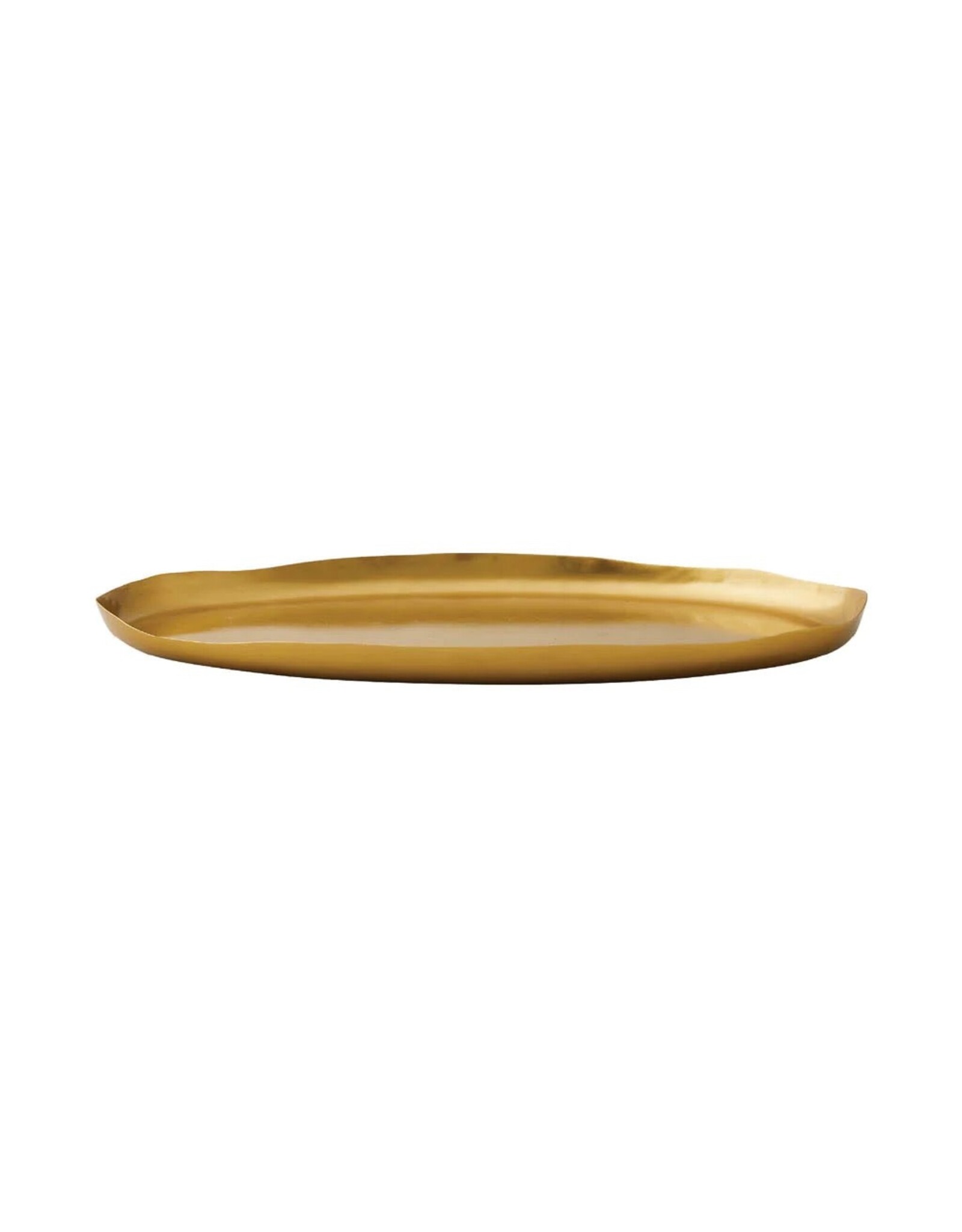 Rosy Rings Large Oval Gold Candle Plate 13.25x8 Inches