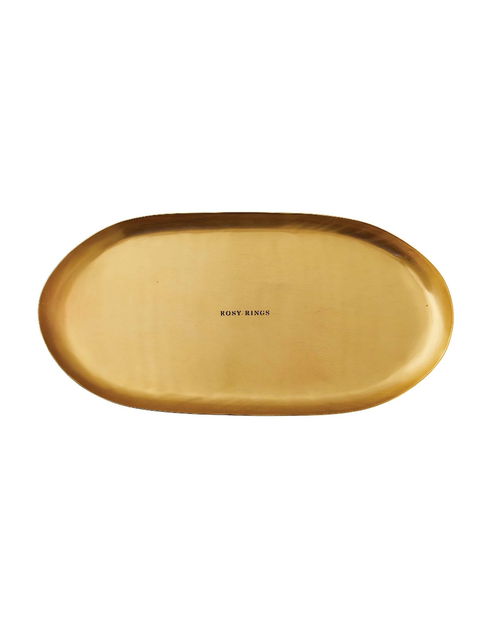 Rosy Rings Brick Oval Gold Candle Plate 6.25x12.75 Inches