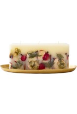 Rosy Rings Spicy Apple 3 Wick Brick Botanical Candle w Tray