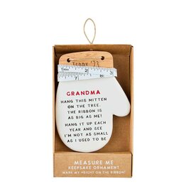 Mud Pie Measure Me Keepsake Ornament Set Mitten Ribbon Ornament Grandma