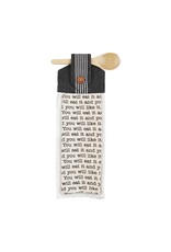 Mud Pie Hanging Towel Set 19x 6 Inch w Wood Spoon You Will Eat It