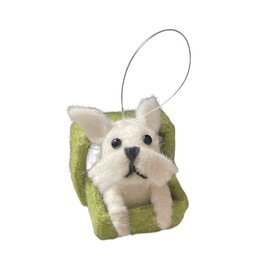 David Christophers Puppy Present Wool Ornament