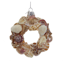 Kurt Adler Noble Gems Sea Shells Wreath Christmas Ornament 4 inch