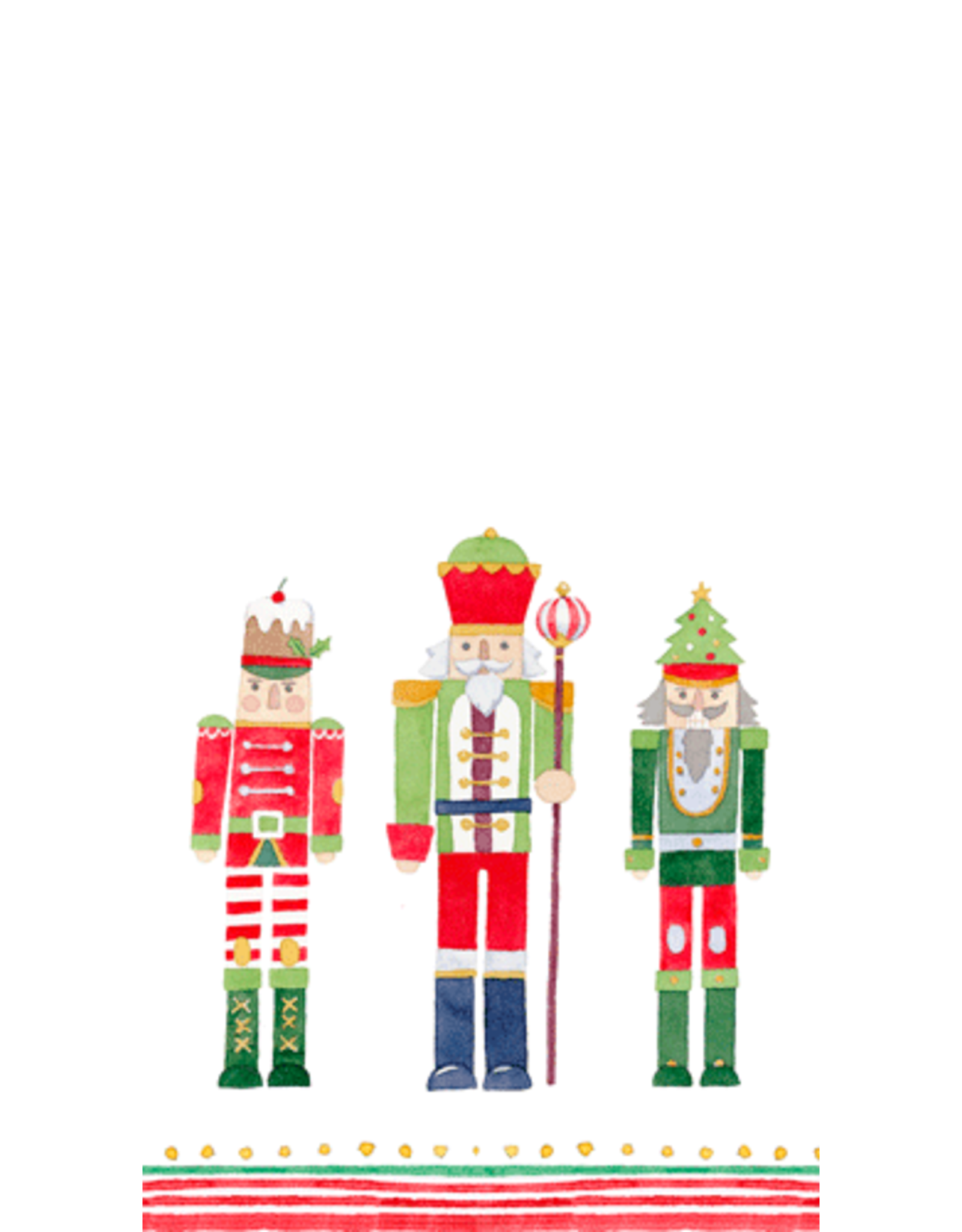 Caspari Christmas Guest Towel Napkins 15pk March Of The Nutcrackers