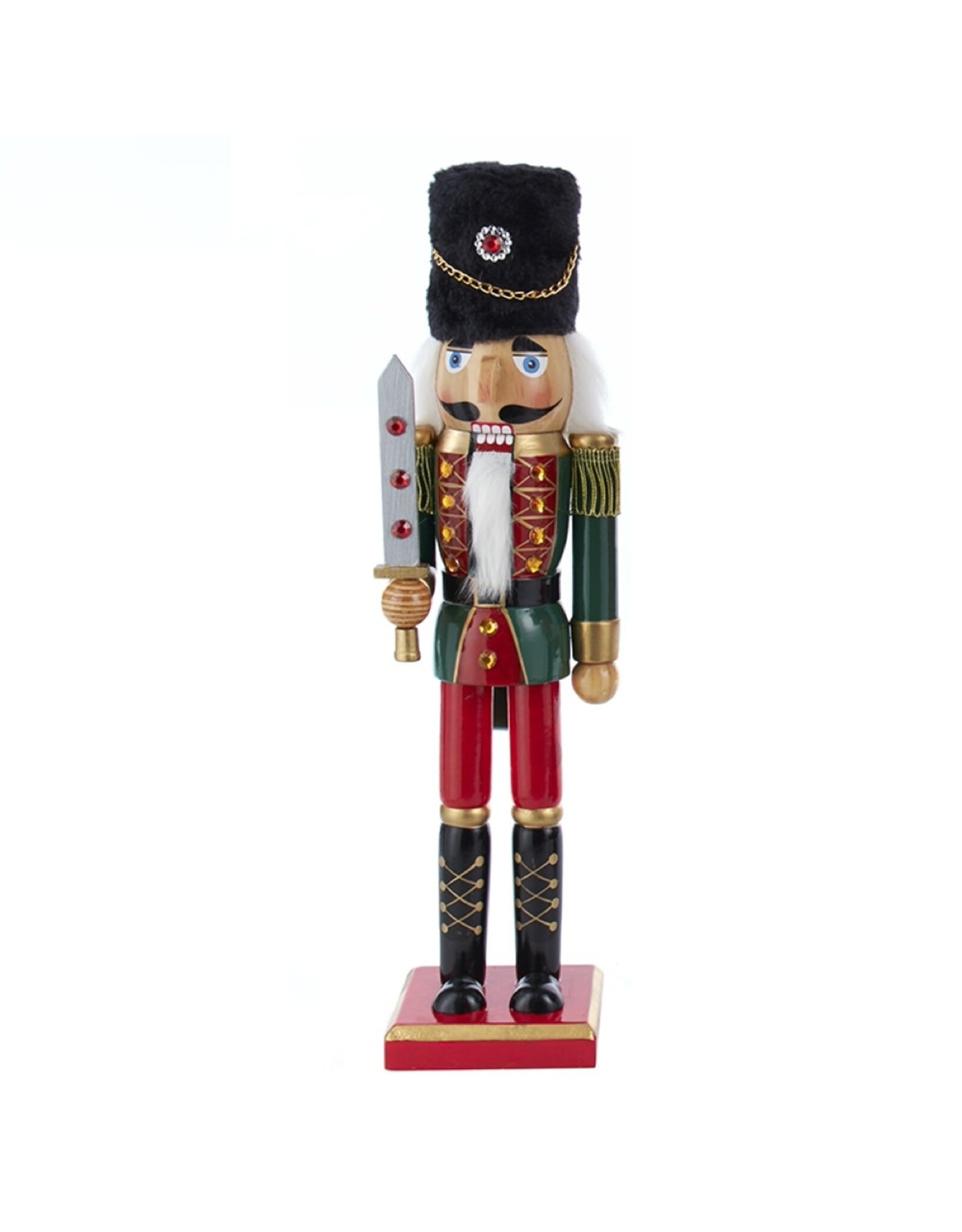Nutcracker Soldier Red and Green W Sword 15 Inch - Digs N Gifts