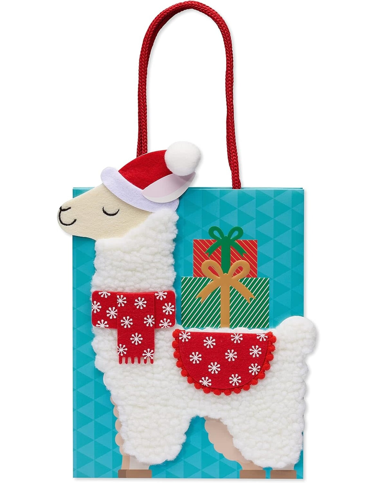 Papyrus 9 Medium Christmas Gift Bag with Tissue Paper, Llama (1 Bag, 8 Sheets)