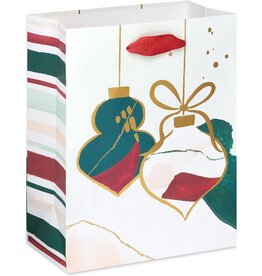 PAPYRUS® Christmas Gift Bag Medium 7x9x4 Watercolor Ornaments