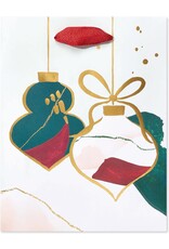 PAPYRUS® Christmas Gift Bag Medium 7x9x4 Watercolor Ornaments