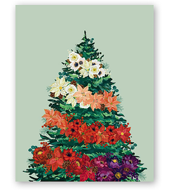 PAPYRUS® Christmas Gift Bag Medium 7x9x4 Floral Foliage Tree