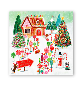 PAPYRUS® Christmas Gift Bag Medium 8.5x8.5x4.5 Whimsy Village