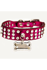 Jacqueline Kent Jewelry Rhinestone Dog Collar Medium 18 Inch in Pink