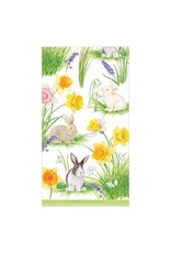 Caspari Easter Paper Guest Towel Napkins 15pk Bunnies And Daffodils