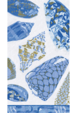 Caspari Paper Guest Towel Napkins 15pk Coquillage Beach Shells Blue