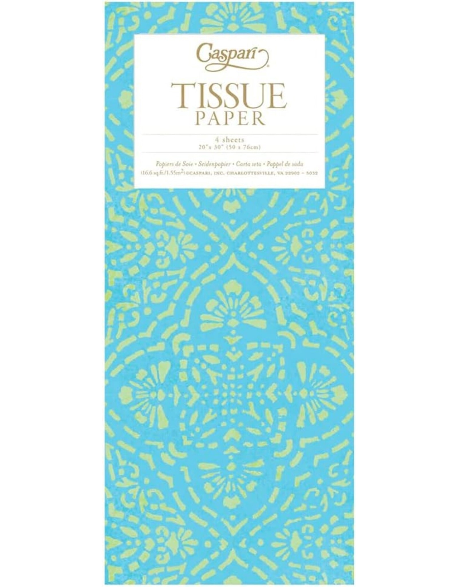 Caspari Gift Tissue Paper 4 Sheets Annika Turquoise