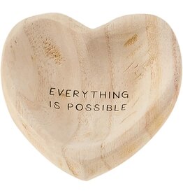 Mud Pie Wood Heart Trinket Tray - Everything Is Possible