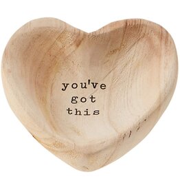 Mud Pie Wood Heart Trinket Tray - You've Got This