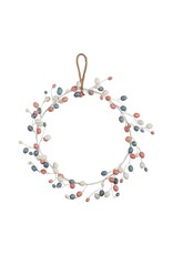 Mud Pie Faux Egg Twig Wreath 16 Inch With Multicolor Mini Speckled Eggs