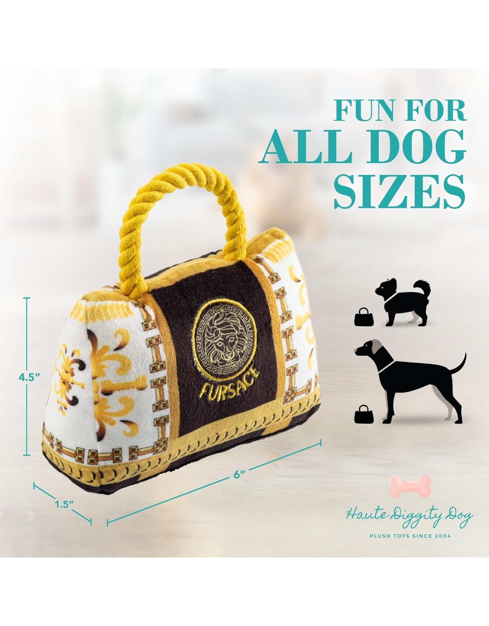 Haute Diggity Dog Fursace Handbag Squeaker Dog Toys LG