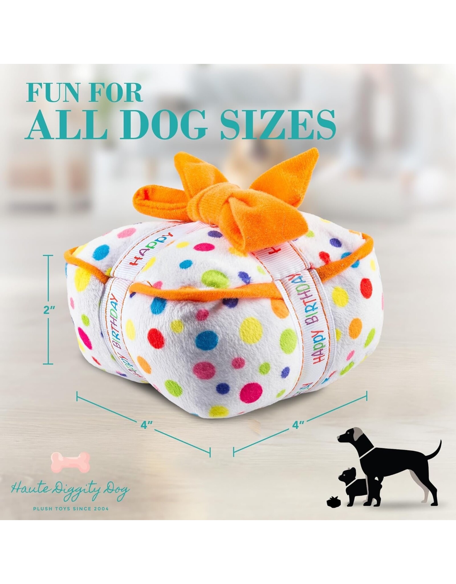 Haute Diggity Dog Happy Birthday Gift Box Squeaker Dog Toys