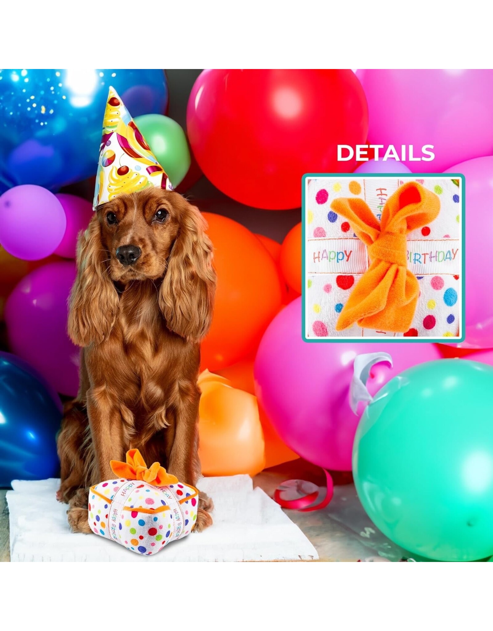 Haute Diggity Dog Happy Birthday Gift Box Squeaker Dog Toys