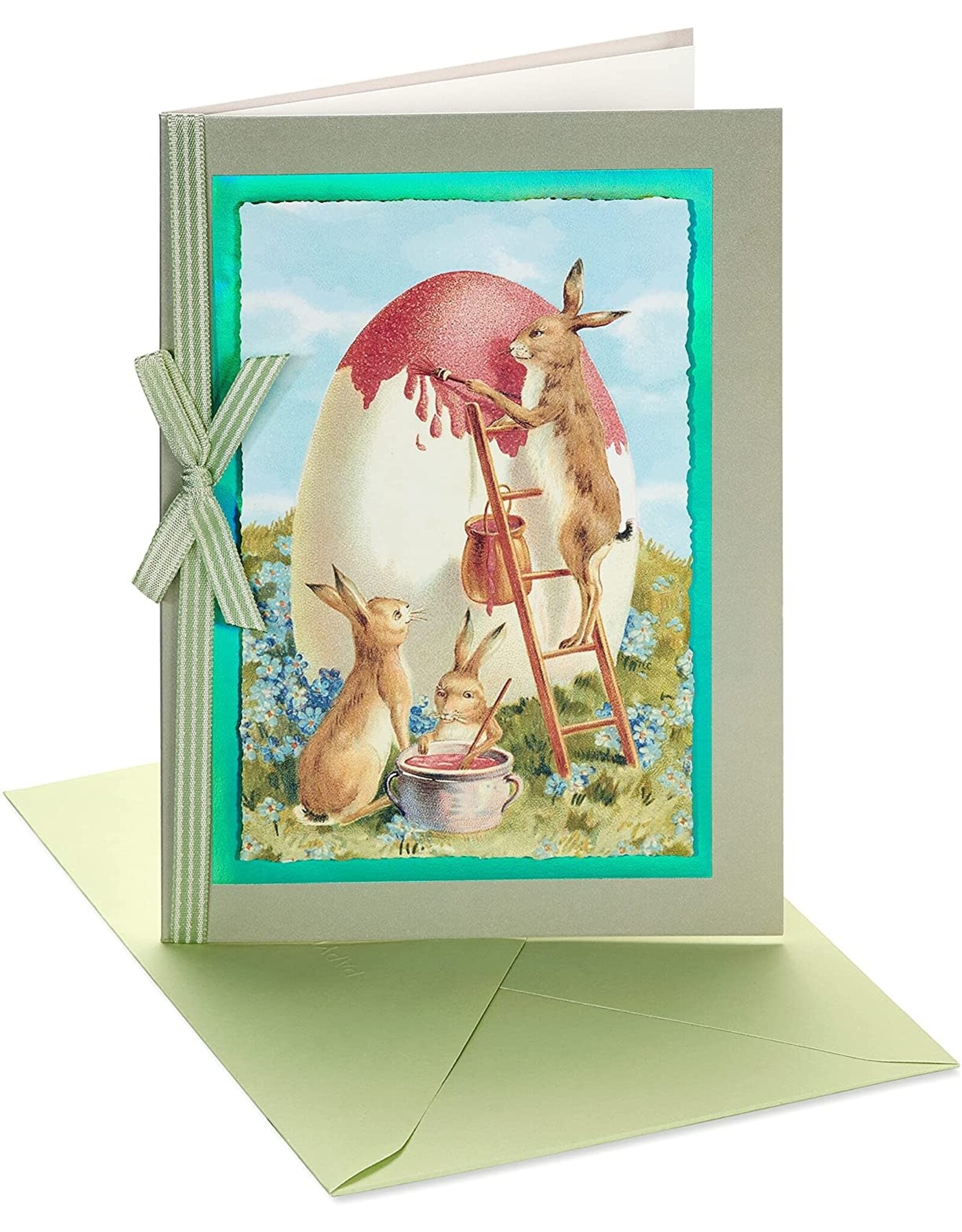 PAPYRUS® Easter Card Rabbits Painting Easter Egg
