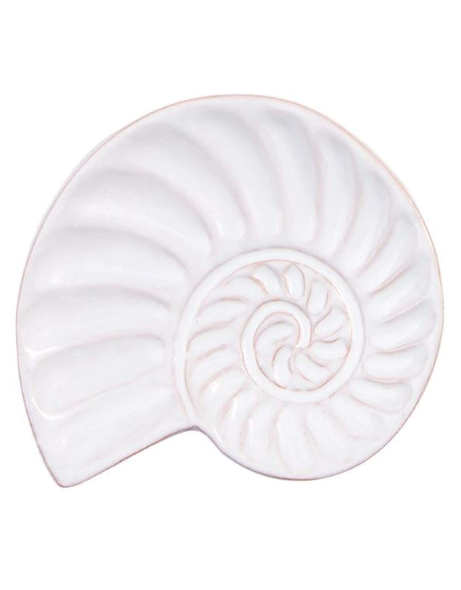 Mud Pie Sea Theme Tidbit Plates | Nautilus Swirl Shell Appetizer Plate