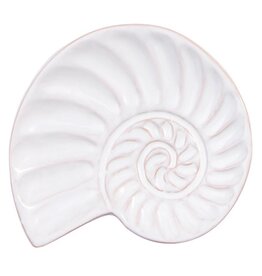 Mud Pie Sea Theme Tidbit Plates | Nautilus Swirl Shell Appetizer Plate