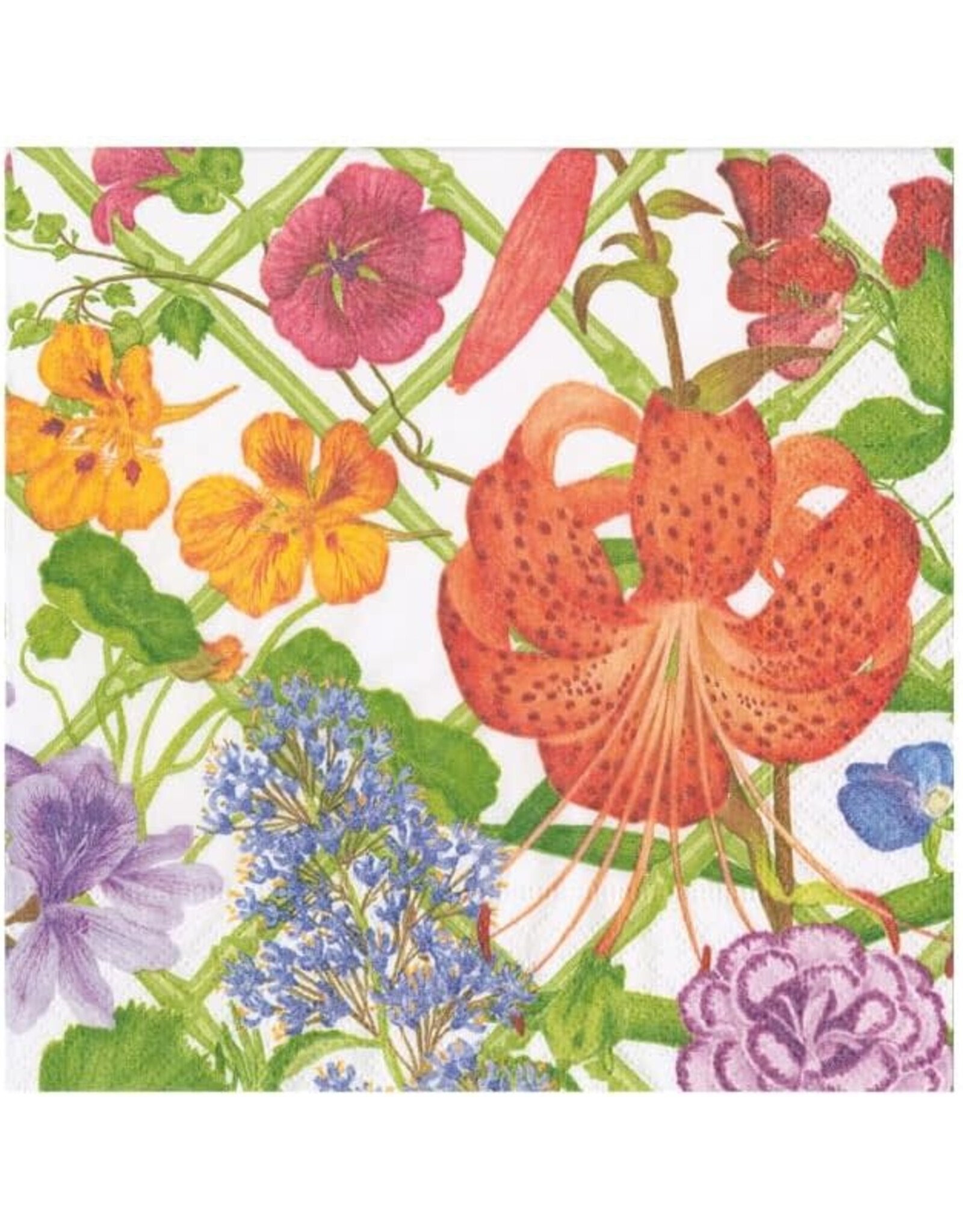 Caspari Paper Cocktail Napkins 20ct Floral Trellis