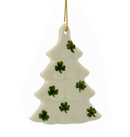 Kurt Adler Irish Christmas Ornaments Porcelain Tree w Shamrocks