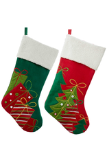 Kurt Adler Christmas Stockings Set of 2 Presents And Christmas Trees