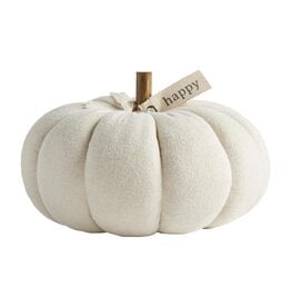 Mud Pie Fall Pumpkin Decor Medium Cream Cotton Pumpkin