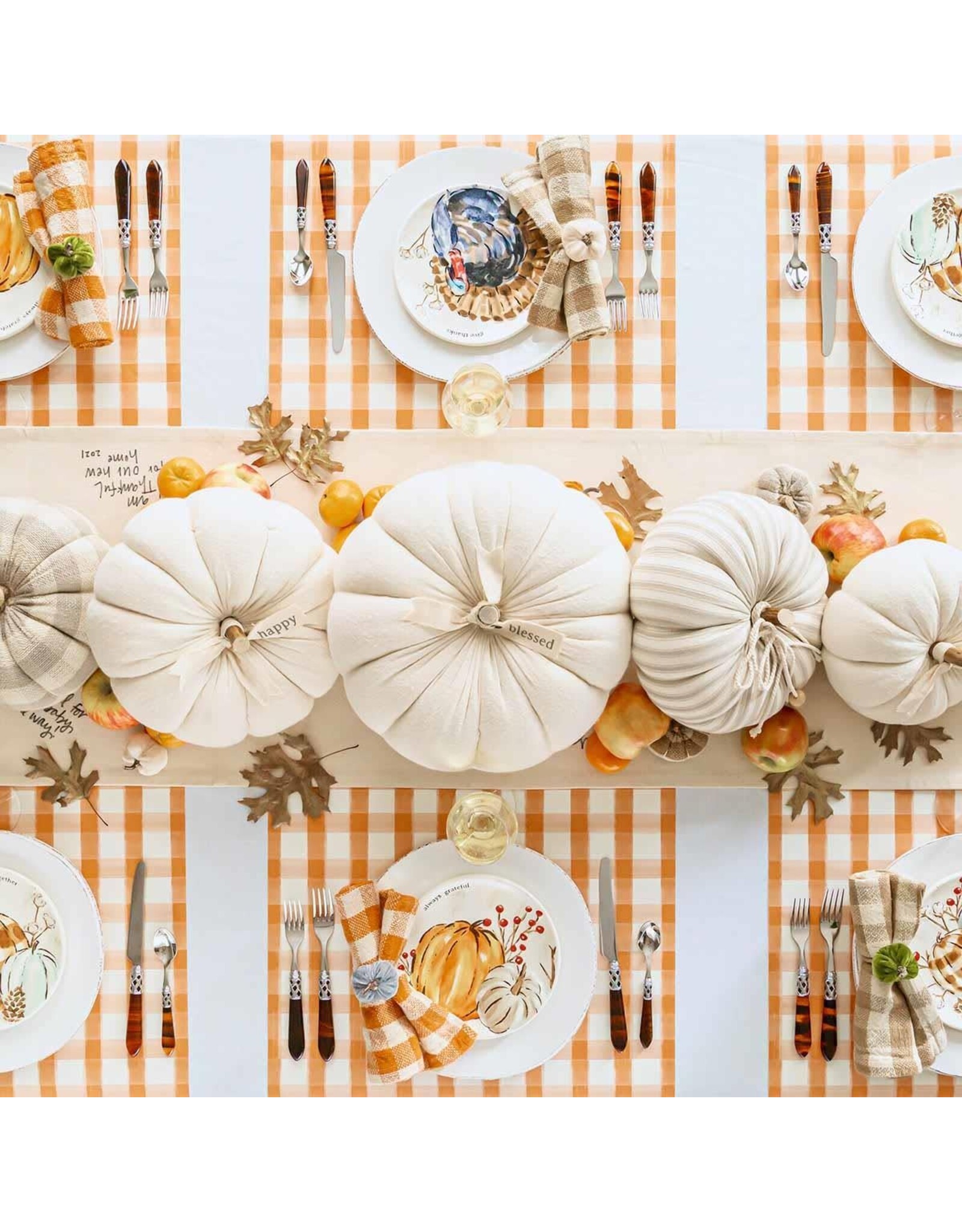 Mud Pie Fall Pumpkin Decor Medium Cream Cotton Pumpkin