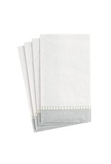 Caspari Paper Guest Towel Napkins 15pk Linen Border Silver