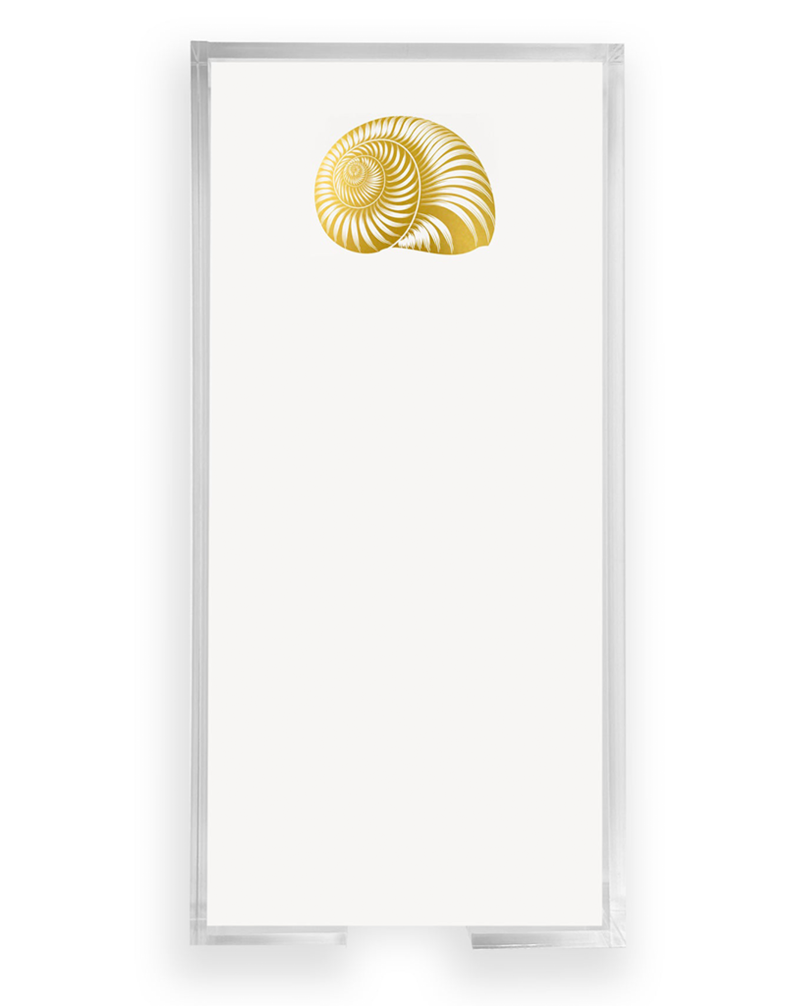 Black Ink Notepads Gold Foil Buck 4x9 Notepad | Nautilus Shell Design