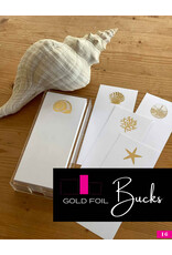 Black Ink Notepads Gold Foil Buck 4x9 Notepad | Pineapple Design