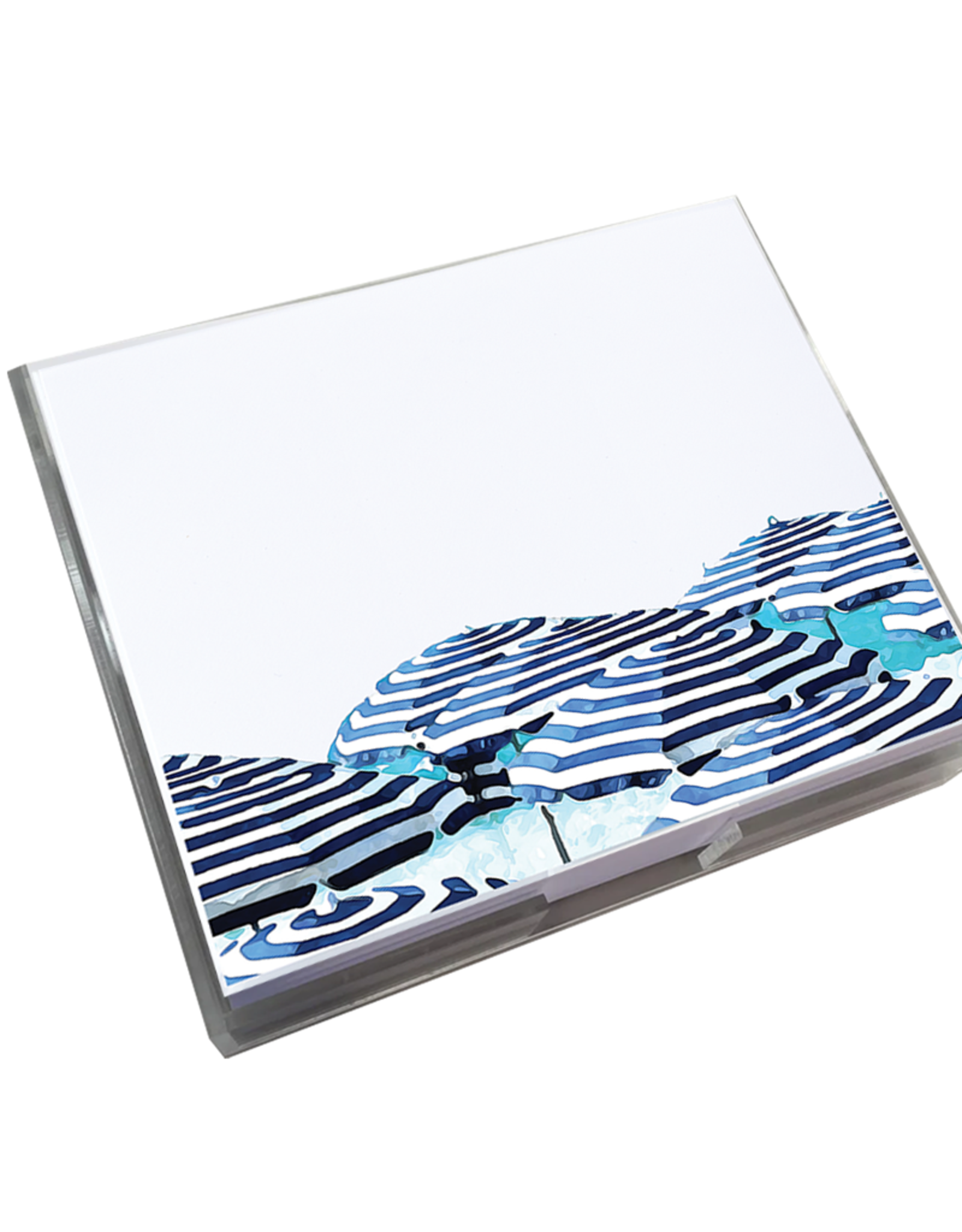 Black Ink Notepads Luxe Color 8.5 x 7 Notepad | Blue Umbrellas Design