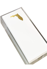 Black Ink Notepads Gold Foil Buck 4x9 Notepad | Florida Design