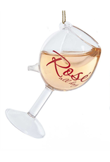 Kurt Adler Rose All Day Wine Glass Ornament  4.6 inch