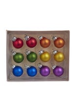 Kurt Adler Glass Matte Pride Ball Ornaments 25mm 12pc Set