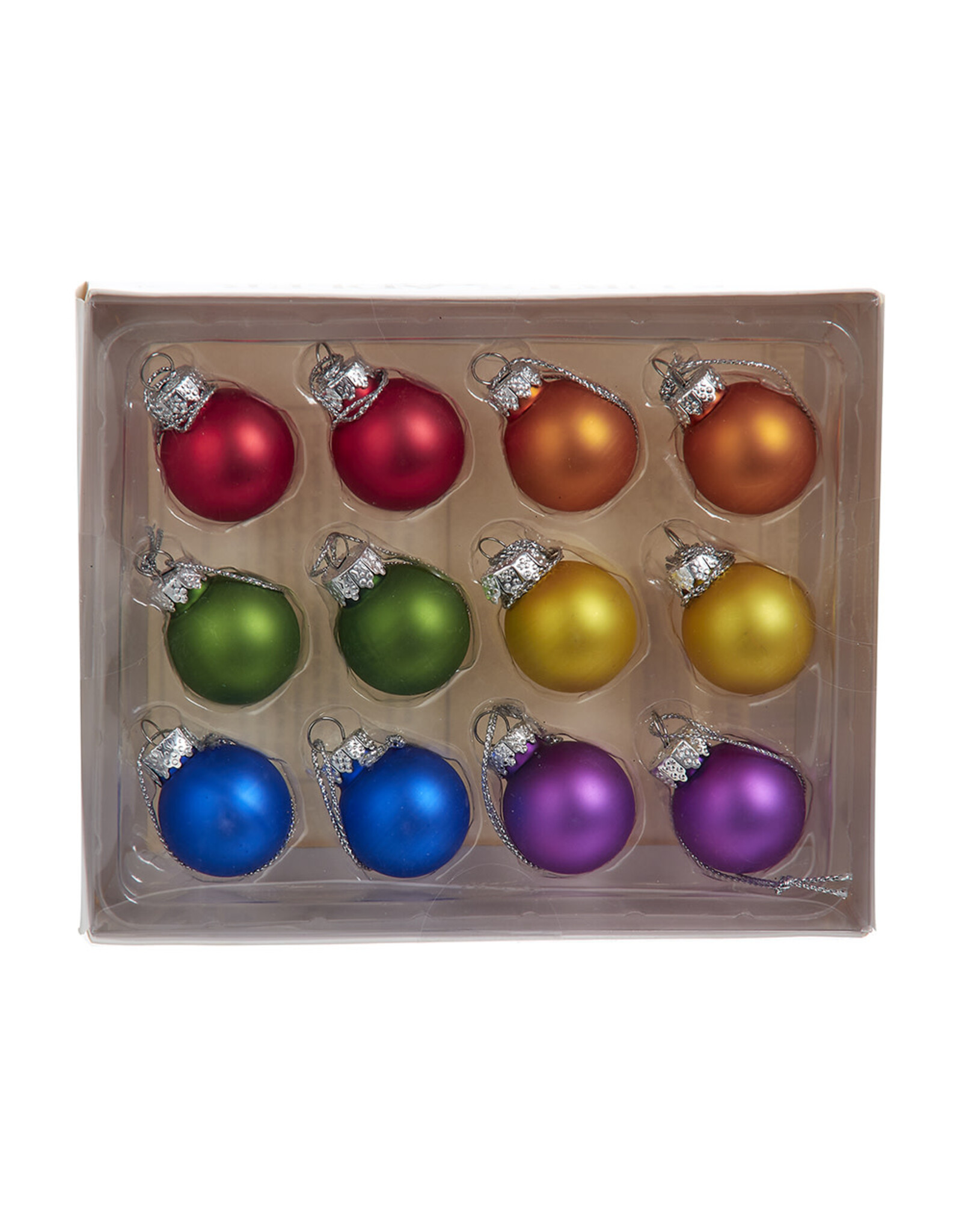 Kurt Adler Glass Matte Pride Ball Ornaments 25mm 12pc Set