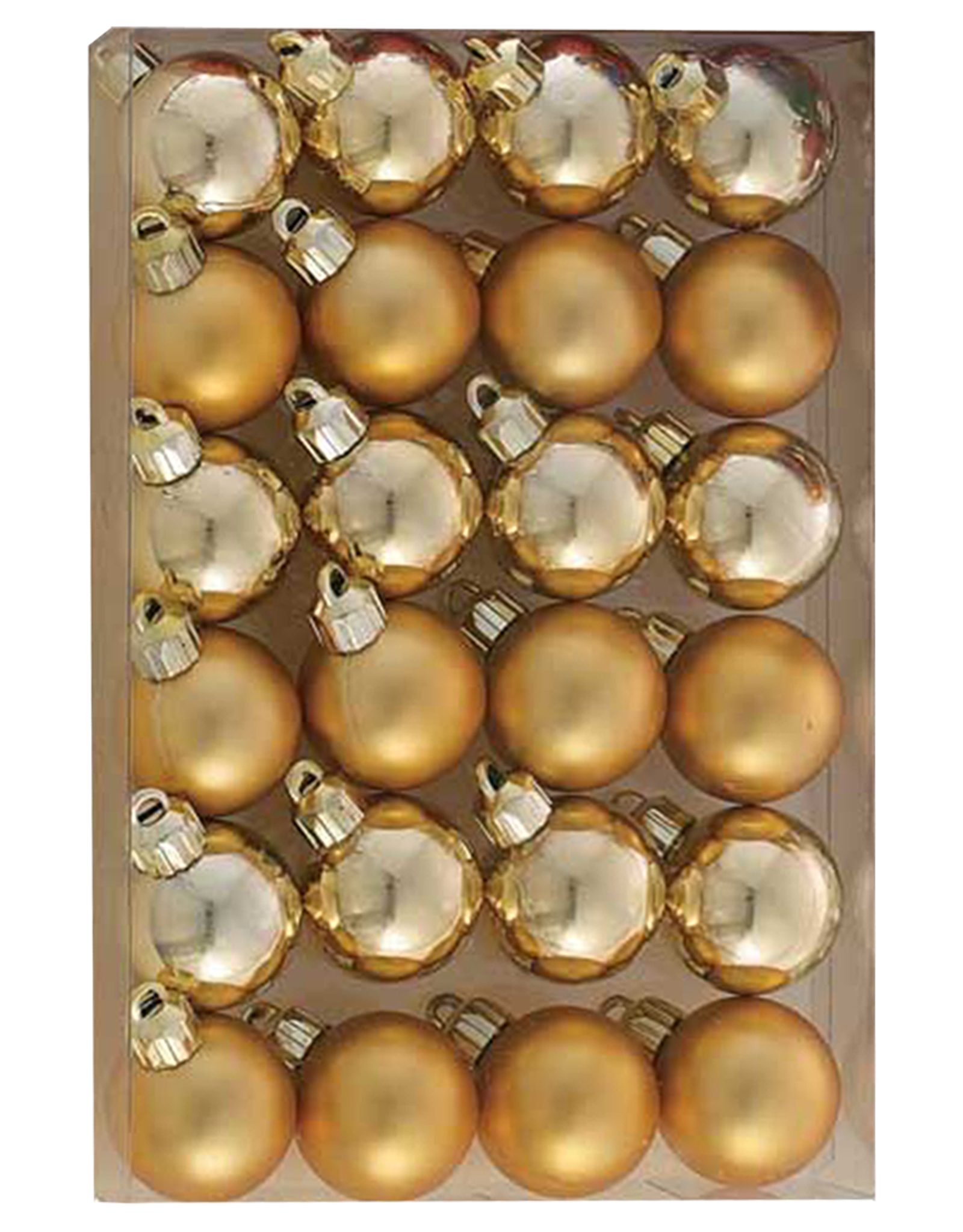 Kurt Adler Miniature Shatterproof Ball Ornaments 24pc 30MM Gold